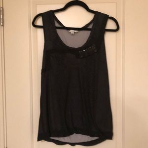 CAbi black sleeveless blouse
